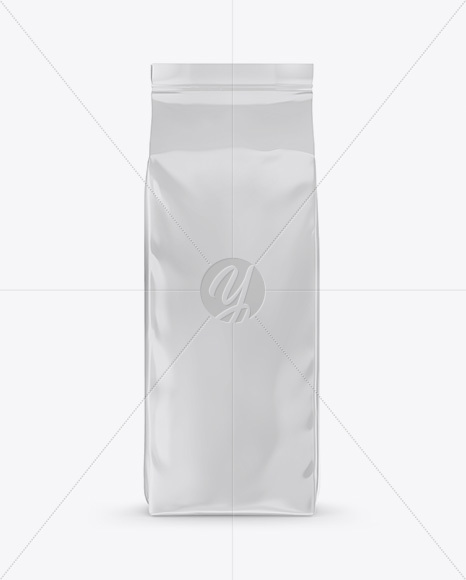 Glossy Coffee Bag Mockup - Front View