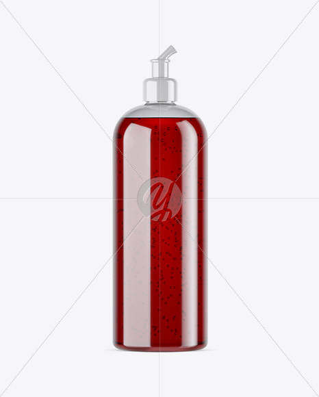 Clear PET Bottle With Red Gel Mockup Clear PET Bottle With Red Gel Mockup