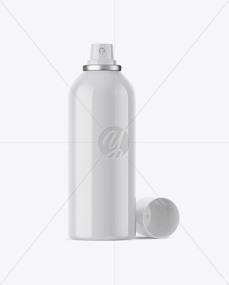 Opened Glossy Sprayer Bottle Mockup