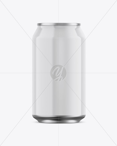 Glossy Aluminium Can Mockup - Front View