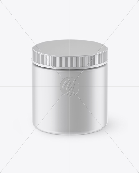 Matte Plastic Protein Jar Mockup (High-Angle Shot)