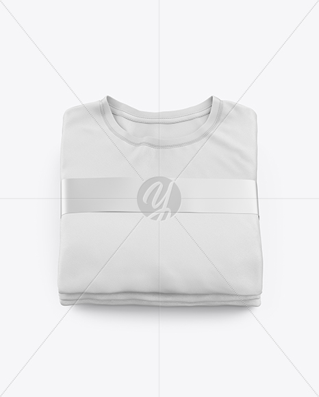 Stack of Folded T-Shirts Mockup - High-Angle Shot