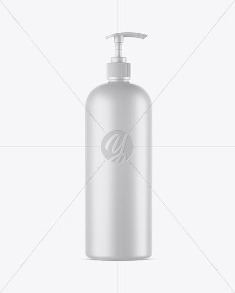 Matte Cosmetic Bottle with Pump Mockup Matte Cosmetic Bottle with Pump Mockup