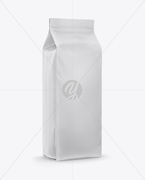 Matte Coffee Bag Mockup - Half Side View