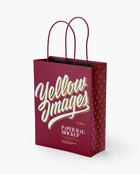 Matte Paper Bag Mockup - Half Side View