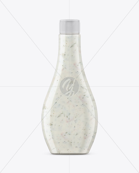 Sauce Bottle in Shrink Sleeve Mockup - Front View