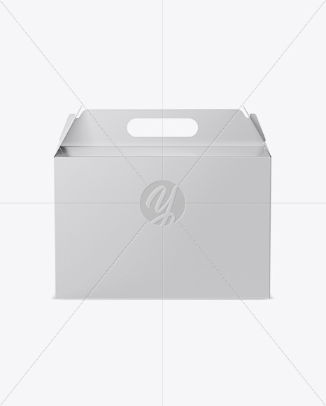 Glossy Paper Box Mockup - Front View