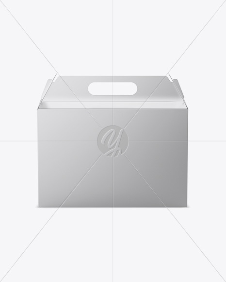 Metallic Paper Box Mockup - Front View