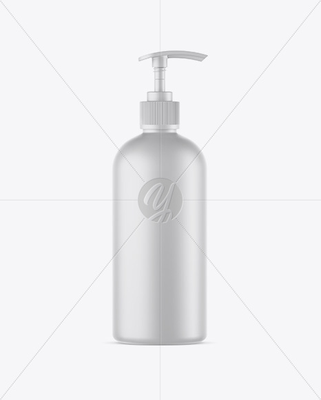 Matte Cosmetic Bottle with Pump Mockup Matte Cosmetic Bottle with Pump Mockup