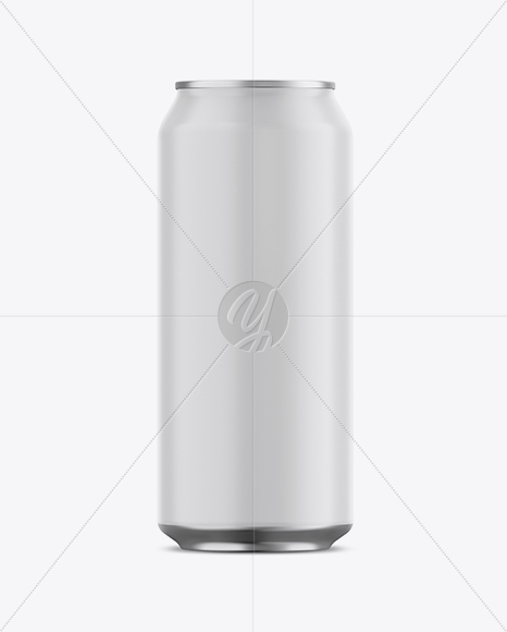 Matte Aluminium Can Mockup - Front View