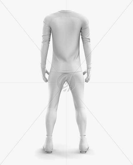 Men’s Full Soccer Goalkeeper Kit with Pants mockup (Back View)