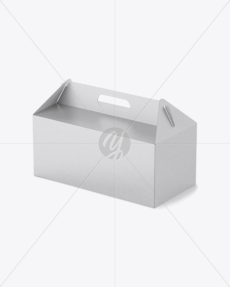 Kraft Paper Box Mockup - Half Side View (High-Angle Shot)