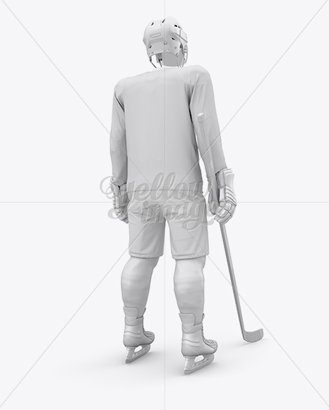 Men’s Full Ice Hockey Kit with Visor mockup (Hero Back Shot)