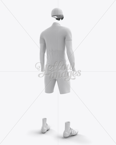 Men’s Full Cycling Kit with Cooling Sleeves Mockup (Hero Back Shot)