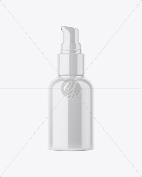 Glossy Cosmetic Bottle With Pump Mockup