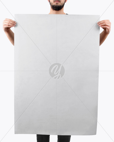 Man With A1 Poster Mockup