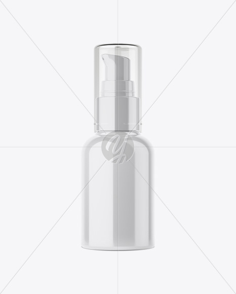 Glossy Cosmetic Bottle With Pump Mockup