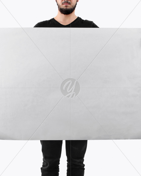 Man With A1 Poster Mockup