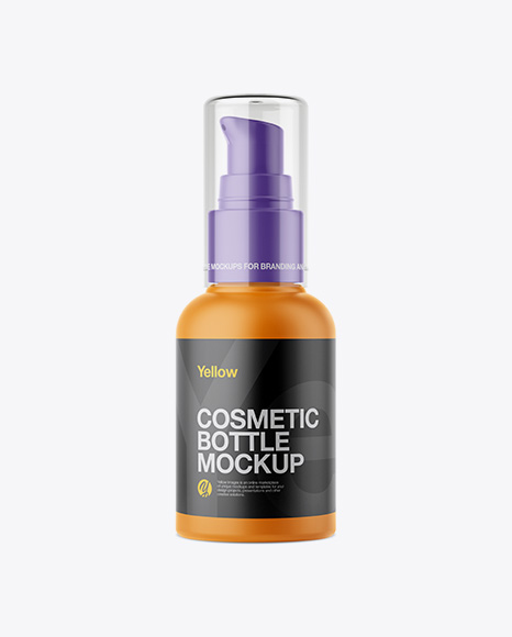 Matte Cosmetic Bottle With Pump Mockup