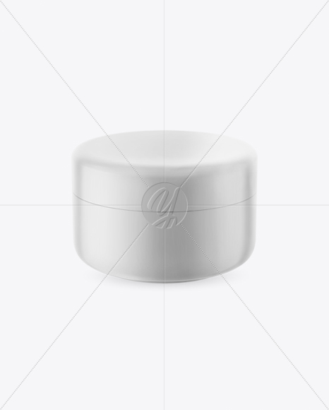 Matte Plastic Cosmetic Jar Mockup - Front View (High-Angle Shot)