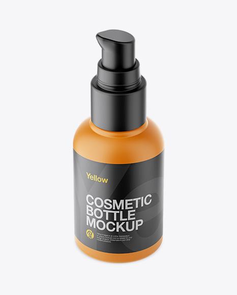 Matte Cosmetic Bottle With Pump Mockup - High-Angle Shot - Free+Mockup+Glossy+Bottle+With+Pump+High+Angle+Shot+Packaging+Mockups+Psd+Mockups