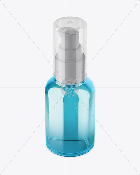 Cosmetic Bottle With Pump Mockup - High-Angle Shot