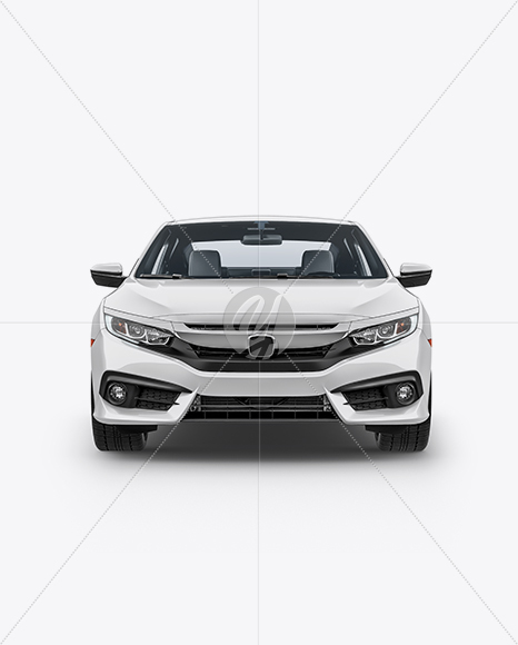 Compact Coupe Car Mockup - Front View