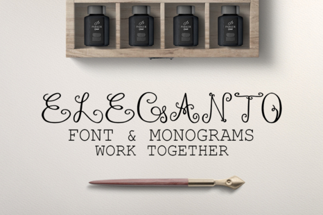 Monogram ELEGANTO Duo Font - Curl font