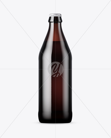 Dark Amber Beer Bottle Mockup