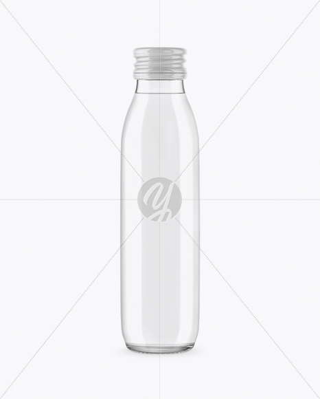 Clear Glass Water Bottle Mockup