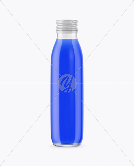 Clear Glass Blue Drink Bottle Mockup Clear Glass Blue Drink Bottle Mockup