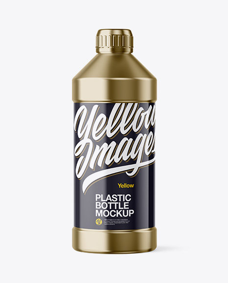 Metallic Plastic Bottle Mockup