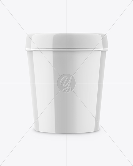 Glossy Cosmetic Jar Mockup - Front View