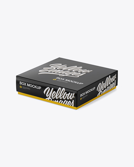 Glossy Paper Box Mockup - Half Side View (High-Angle Shot) - Glossy+Chocolate+Box+Mockup+-+Half+Side+View+(High-Angle+...