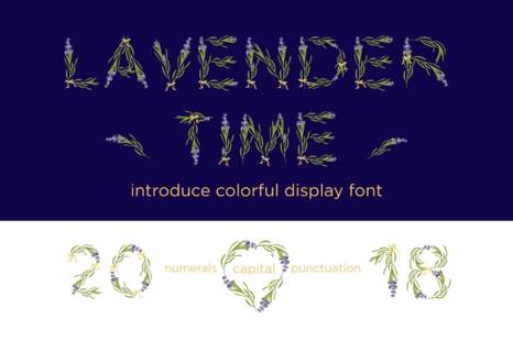 LAVENDER-TIME Multicolor Font - Watercolor font