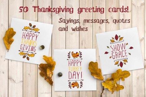 50 Thanksgiving greeting cards - Happy family