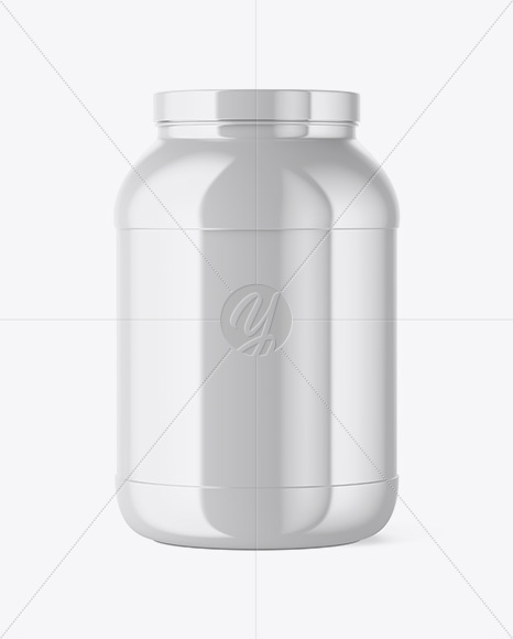 Glossy Protein Jar Mockup