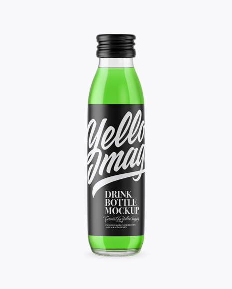 Clear Glass Green Drink Bottle Mockup - Clear+Glass+Green+Drink+Bottle+Mockup+In+Bottle+Mockups+On+Yellow