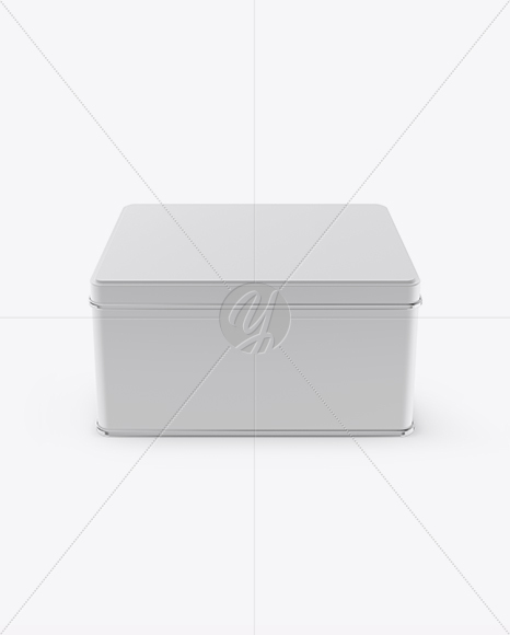 Matte Square Tin Box Mockup (High-Angle Shot)