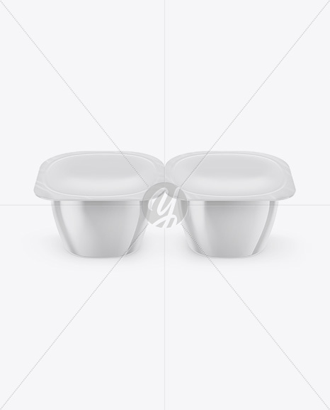 2 Pack Yougurt Mockup - Front View (High-Angle Shot)