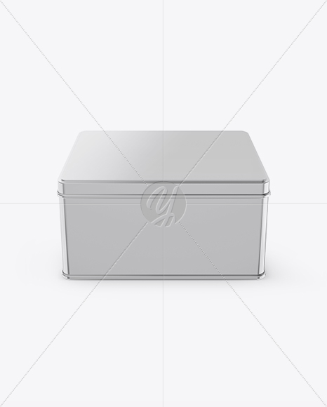 Metllic Square Tin Box Mockup (High-Angle Shot)