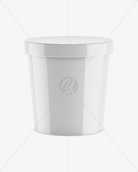 Glossy Ice Cream Round Box Mockup