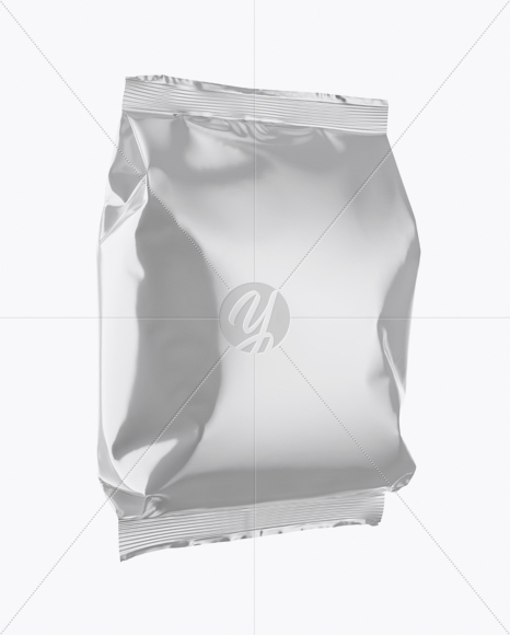 Glossy Snack Package Mockup - Half Side View