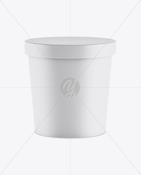 Matte Ice Cream Round Box Mockup - Free Download Images High Quality