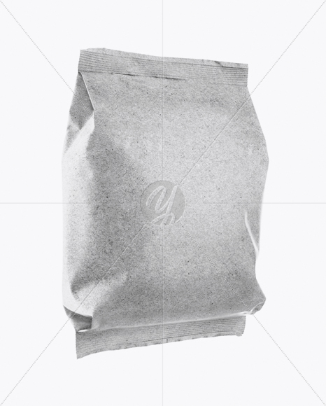 Kraft Paper Snack Package Mockup - Half Side View