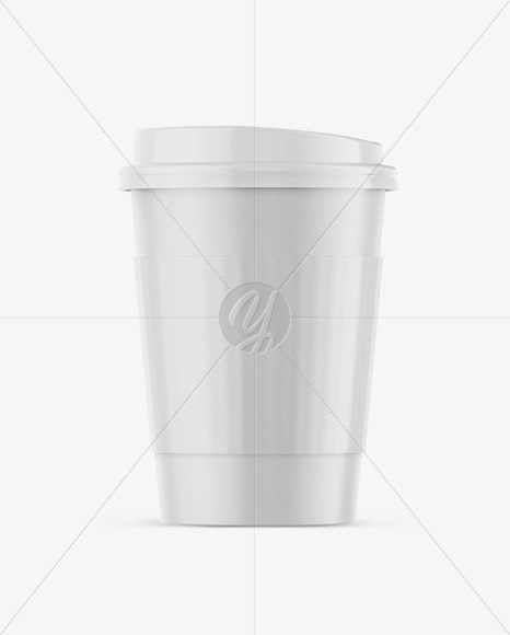 Coffee Cup With Sleeve Mockup - Front View