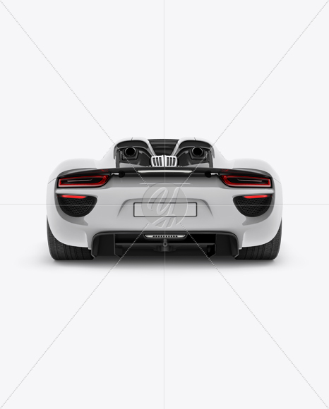 Porsche 918 Spyder Mockup - Back View - Free Download Images High