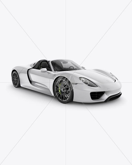 Porsche 918 Spyder Mockup - Half Side View