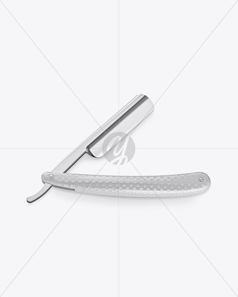 Straight Razor With Carbon Handle Mockup Straight Razor With Carbon Handle Mockup