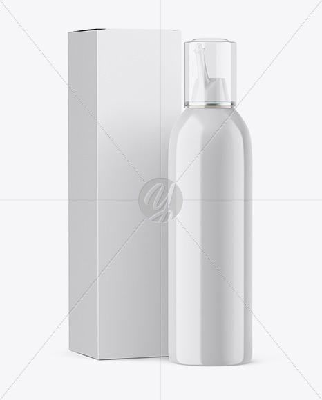 Glossy Sprayer With Paper Box Mockup